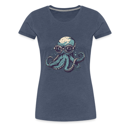Nerdy Comic Oktopus mit Brille - Frauen Premium T-Shirts - by Artful Alchemist