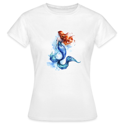 Meerjungfrau als Aquarelle - Frauen T-Shirt - Weiß