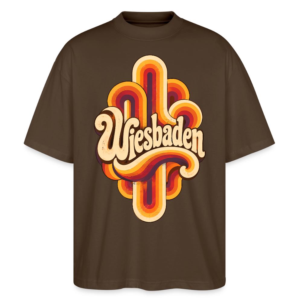 Wiesbaden Retro – Oversized Unisex Bio T-Shirt - Dunkelbraun