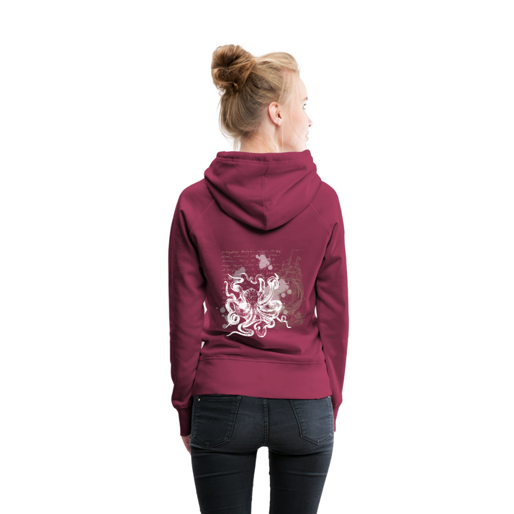 Vintage Steampunk Oktopus Motiv - Frauen Premium Hoodie - Bordeaux