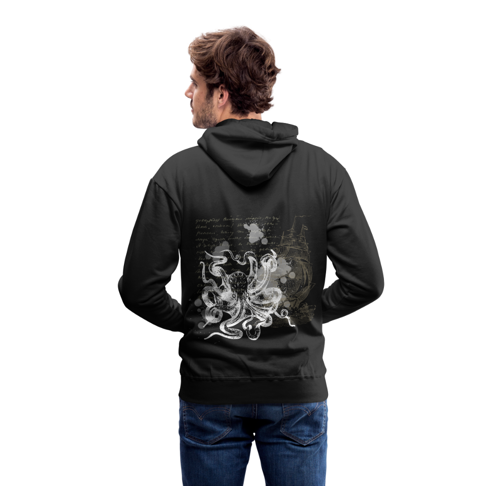 Vintage Steampunk Oktopus Motiv - Männer Premium Hoodie - Schwarz