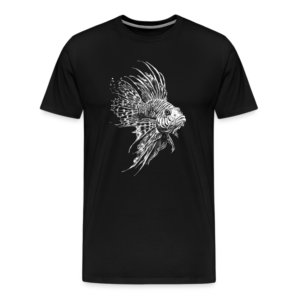 Rotfeuerfisch - Monochrom - Männer Premium T-Shirt - Schwarz