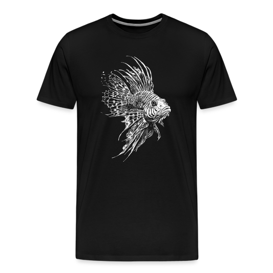 Rotfeuerfisch - Monochrom - Männer Premium T-Shirt - Schwarz