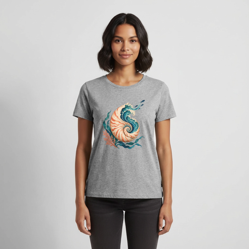 Nautilus Wave – Frauen Premium T-Shirt - Grau meliert