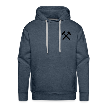 Berbau, Schlägel und Eisen, Bergkristall auf dem Rücken - Männer Premium Hoodie - by Artful Alchemist