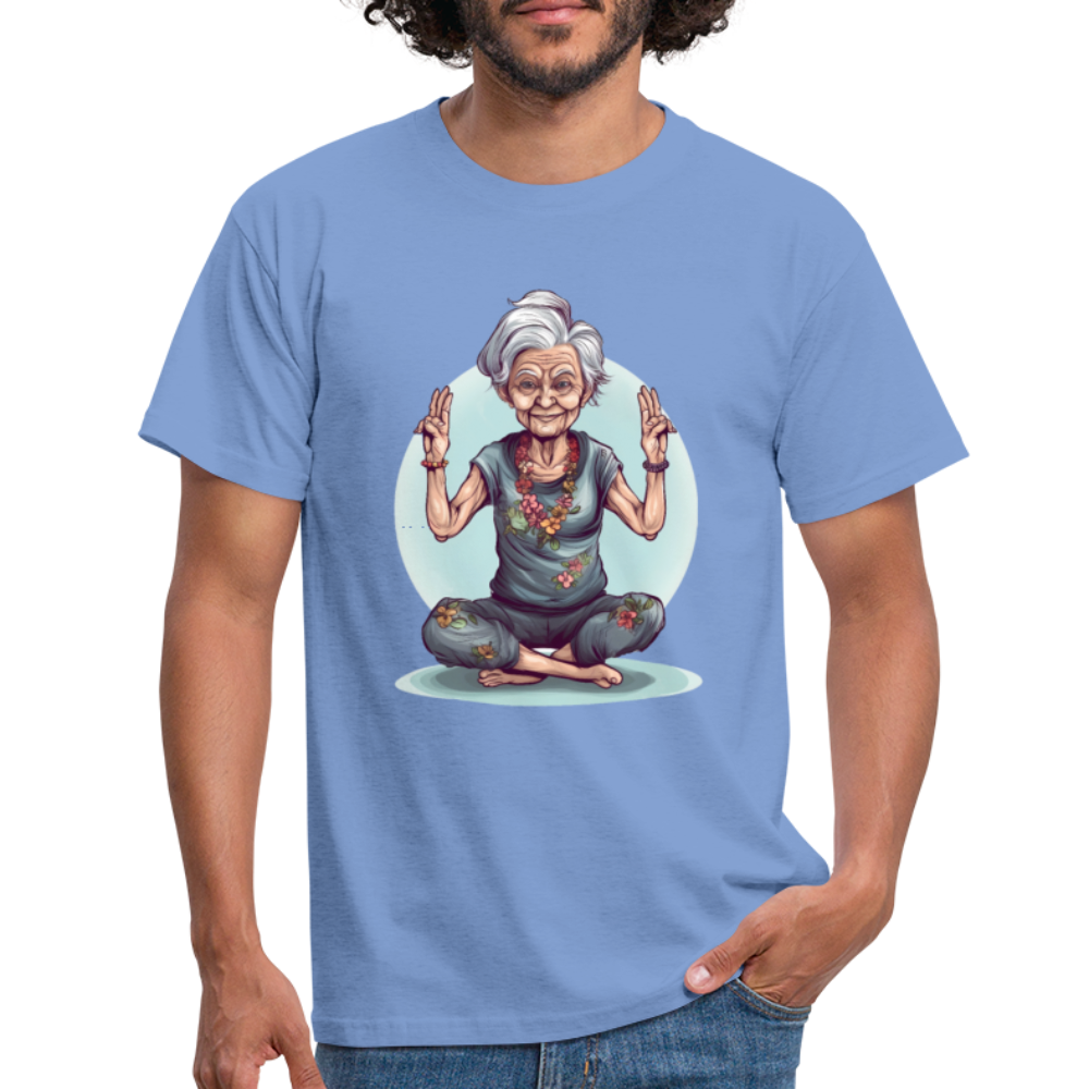 Coole Yoga Oma - Meditation im besten Alter  - Männer T-Shirt - carolina blue