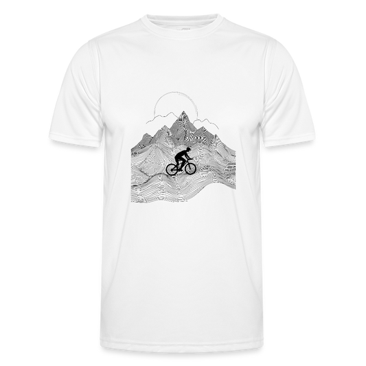 Radfahrer in den Bergen - Männer Funktions-T-Shirt - by Artful Alchemist
