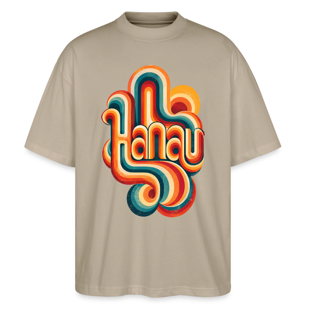Hanau Retro – Oversized Unisex Bio T-Shirt - Steingrau