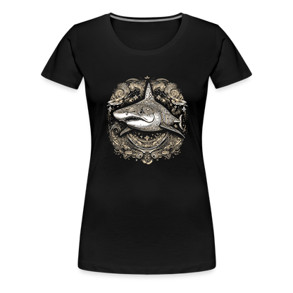 Cooler Hai mit Boho/Tribal Mustern - Frauen Premium T-Shirts - by Artful Alchemist