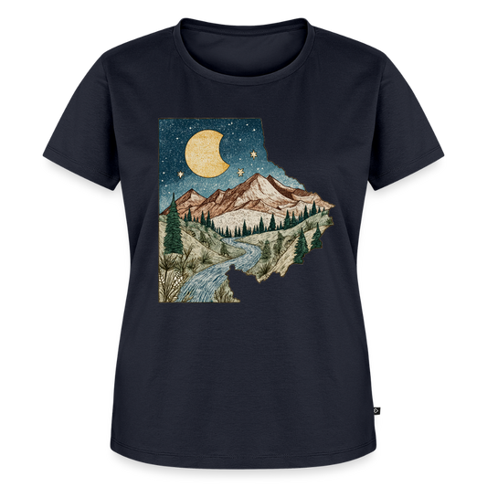 Nightfall Peaks – Vintage Mountain - Frauen Premium Bio T-Shirt - by Artful Alchemist