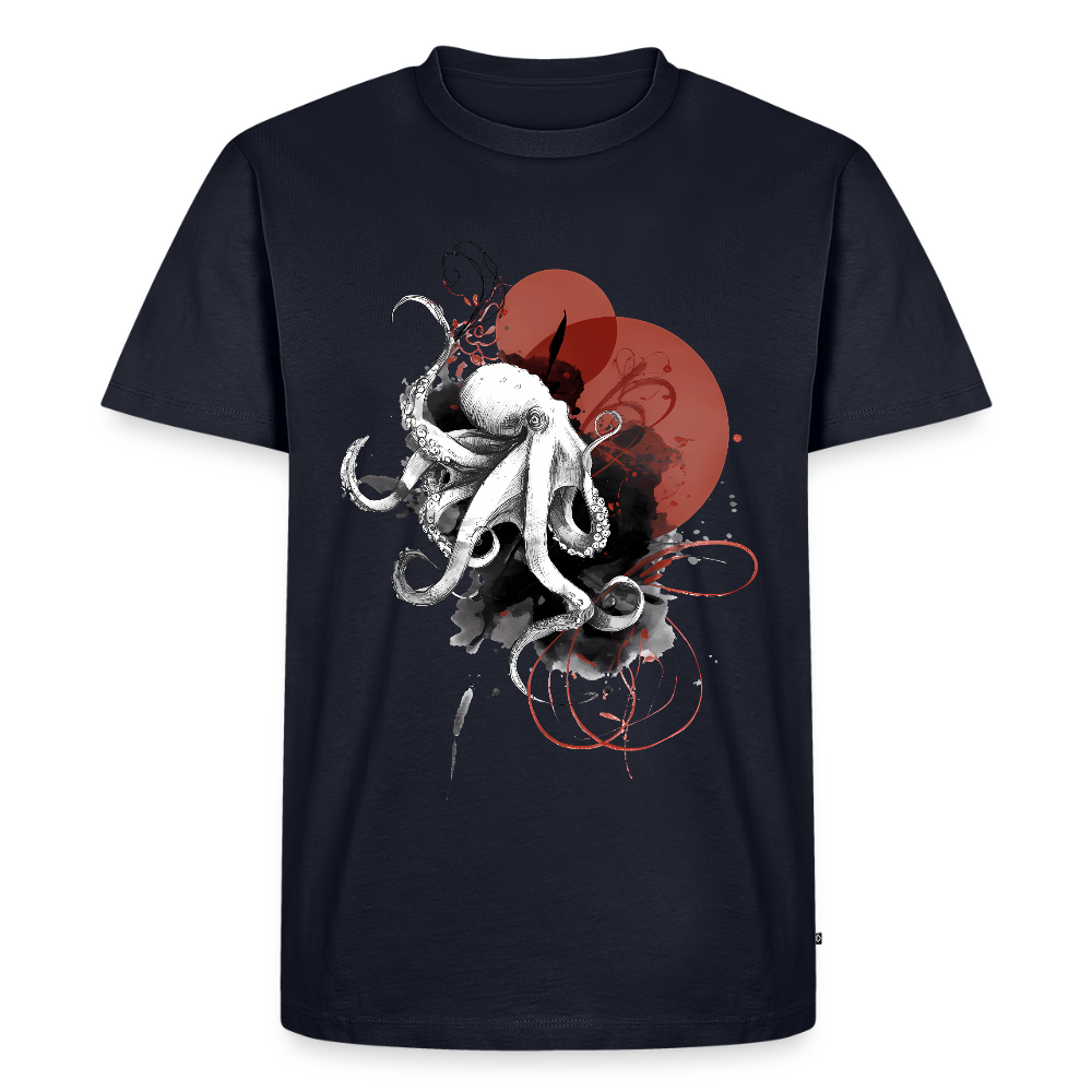 Oktopus Design – Tiefsee trifft Kunst - Männer Premium Bio T-Shirt - Navy