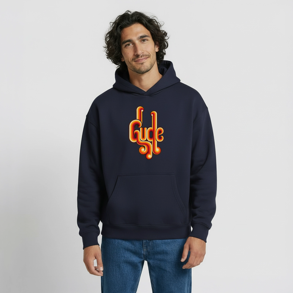 Gude Retro – Oversized Heavyweight Unisex Hoodie - Navy