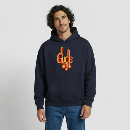 Gude Retro – Oversized Heavyweight Unisex Hoodie - Navy