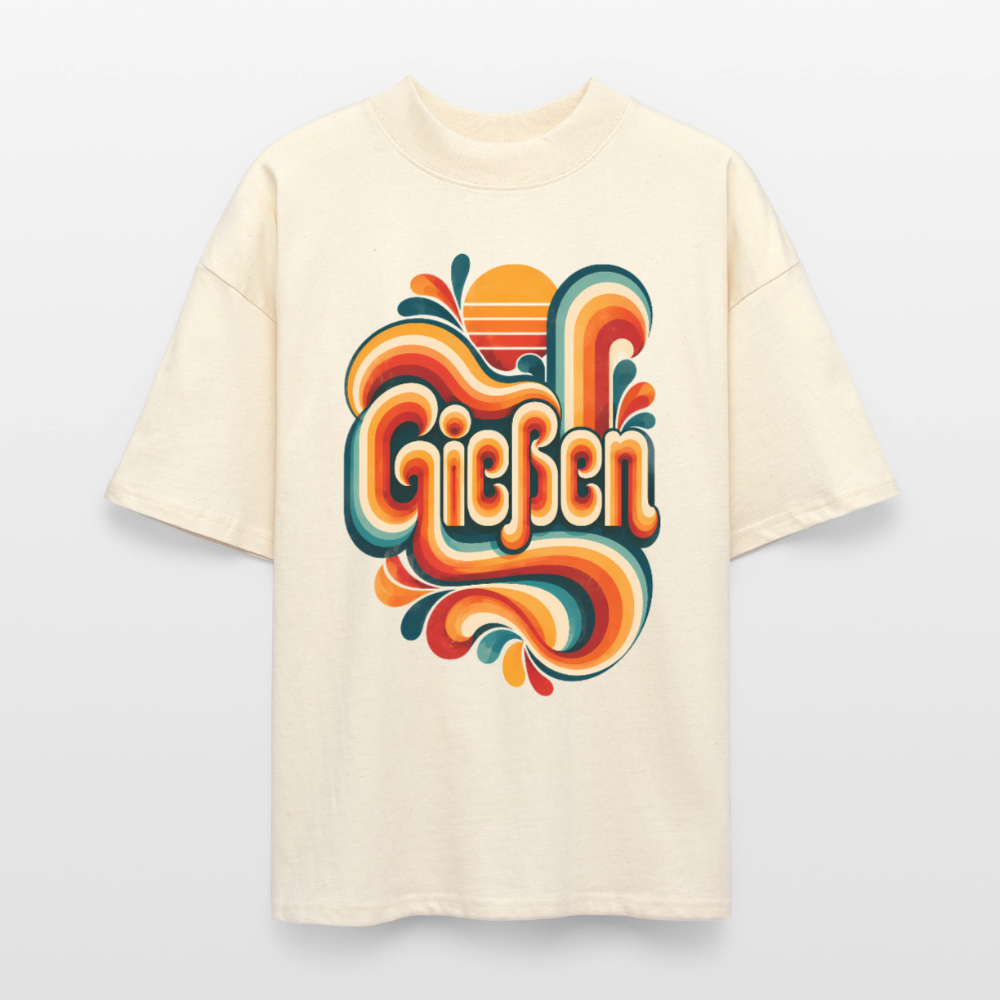 Gießen Retro – Oversized Unisex Bio T-Shirt - Natur