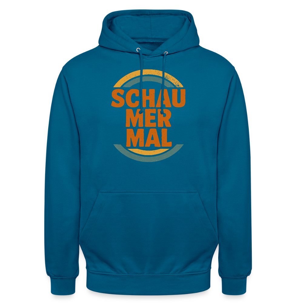 „Schau Mer Mal“ – Retro Look aus Hessen - Unisex Hoodie - Tiefseeblau 