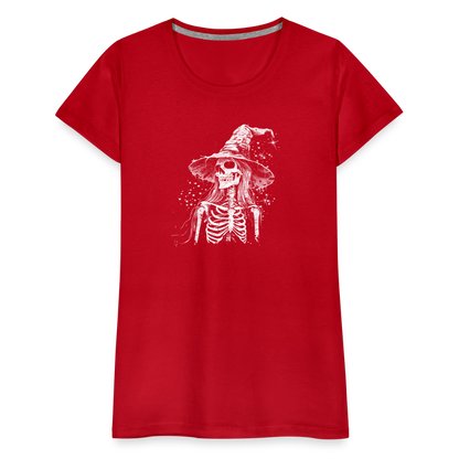 Düstere Skelett Hexe mit Hexenhut - Frauen Premium T-Shirt - by Artful Alchemist
