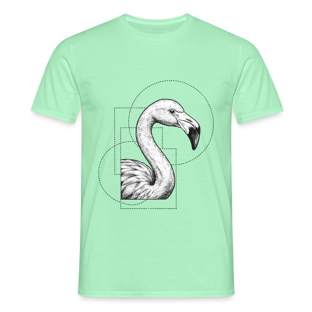 Geometric Grace – Modern Flamingo - Männer T-Shirt - by Artful Alchemist