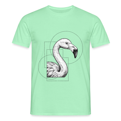 Geometric Grace – Modern Flamingo - Männer T-Shirt - by Artful Alchemist