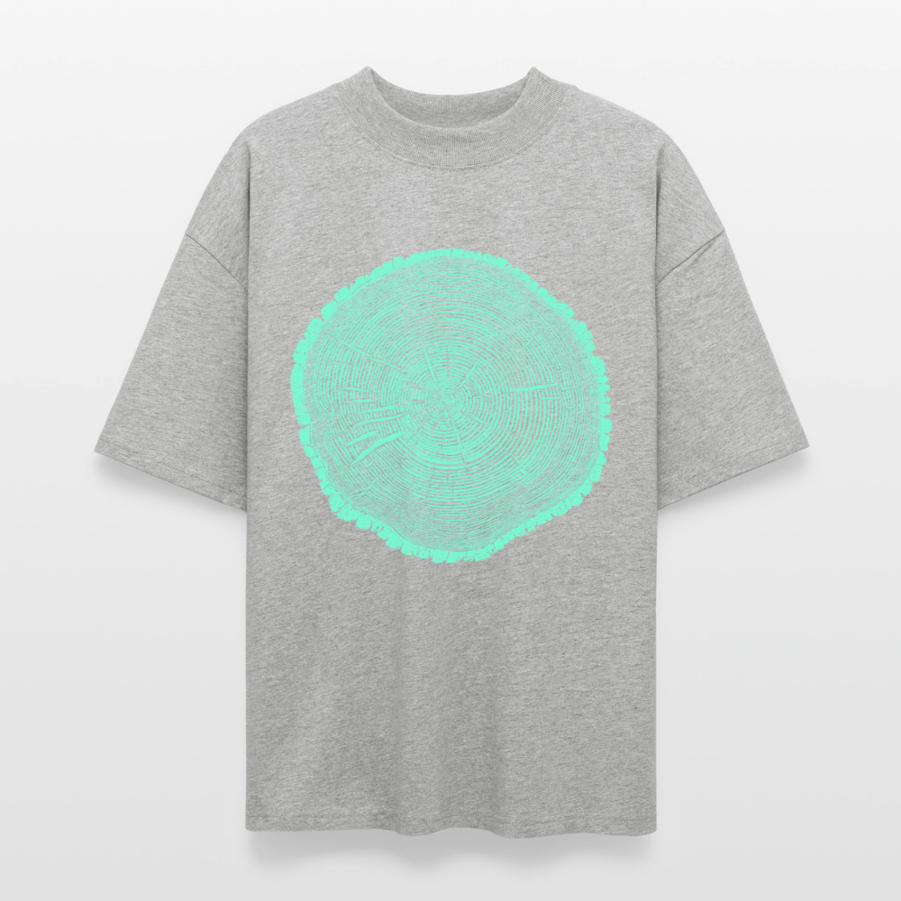 Tree Rings – Oversized Unisex Bio T-Shirt Blaster 2.0 - Grau meliert