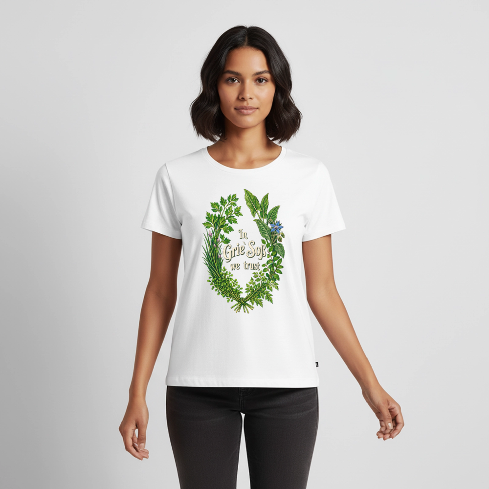 In Grie’ Soß We Trust - Frauen Premium T-Shirt - Weiß