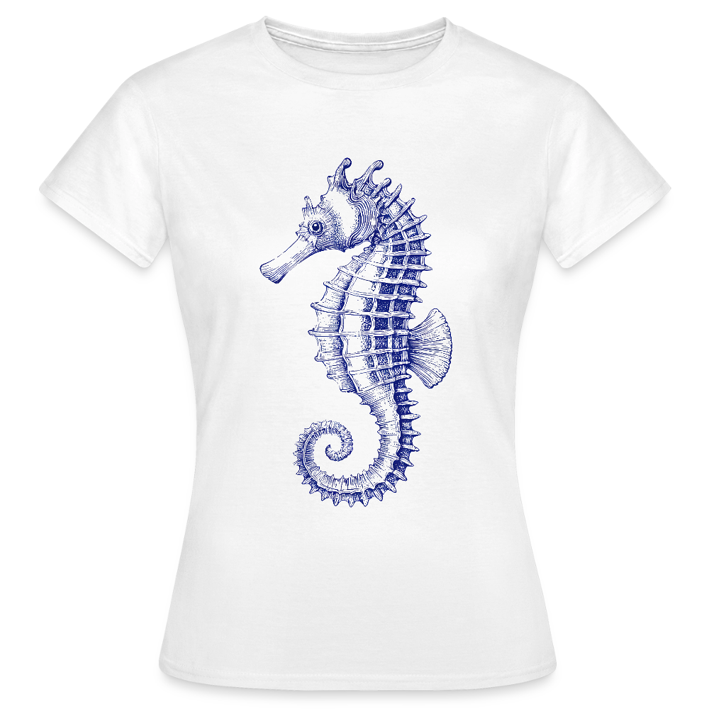 Indigo Seepferdchen -Frauen T-Shirt - by Artful Alchemist