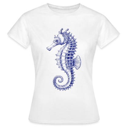 Indigo Seepferdchen -Frauen T-Shirt - by Artful Alchemist