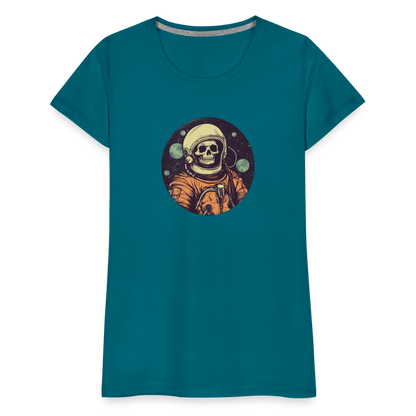 Gruseliges Skelett als Astronaut - Frauen Premium T-Shirt - by Artful Alchemist