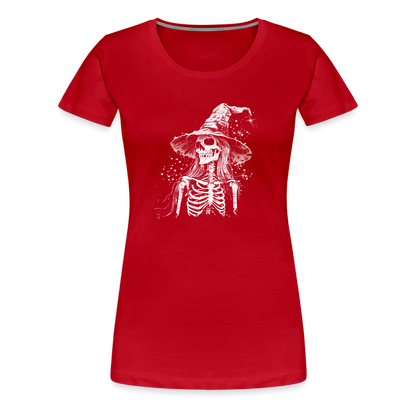 Düstere Skelett Hexe mit Hexenhut - Frauen Premium T-Shirt - by Artful Alchemist