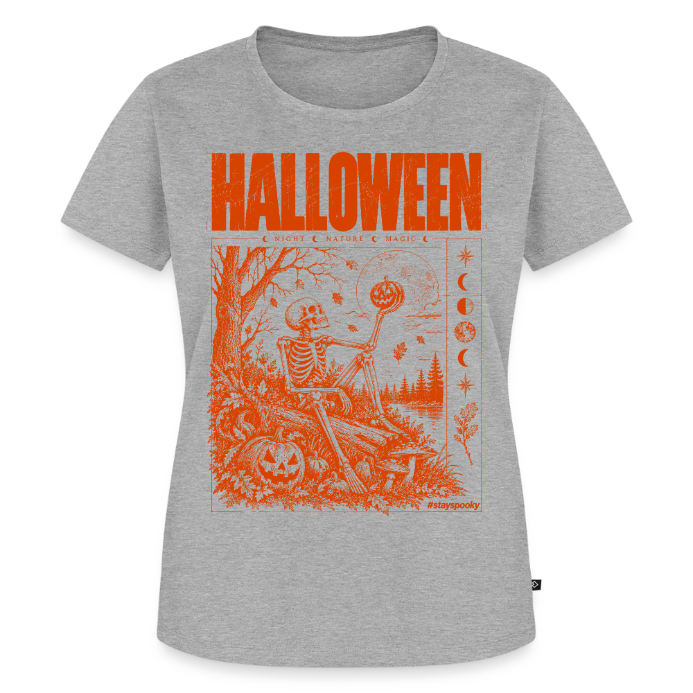 Pumpkin Moon – Frauen Premium T-Shirt - Grau meliert