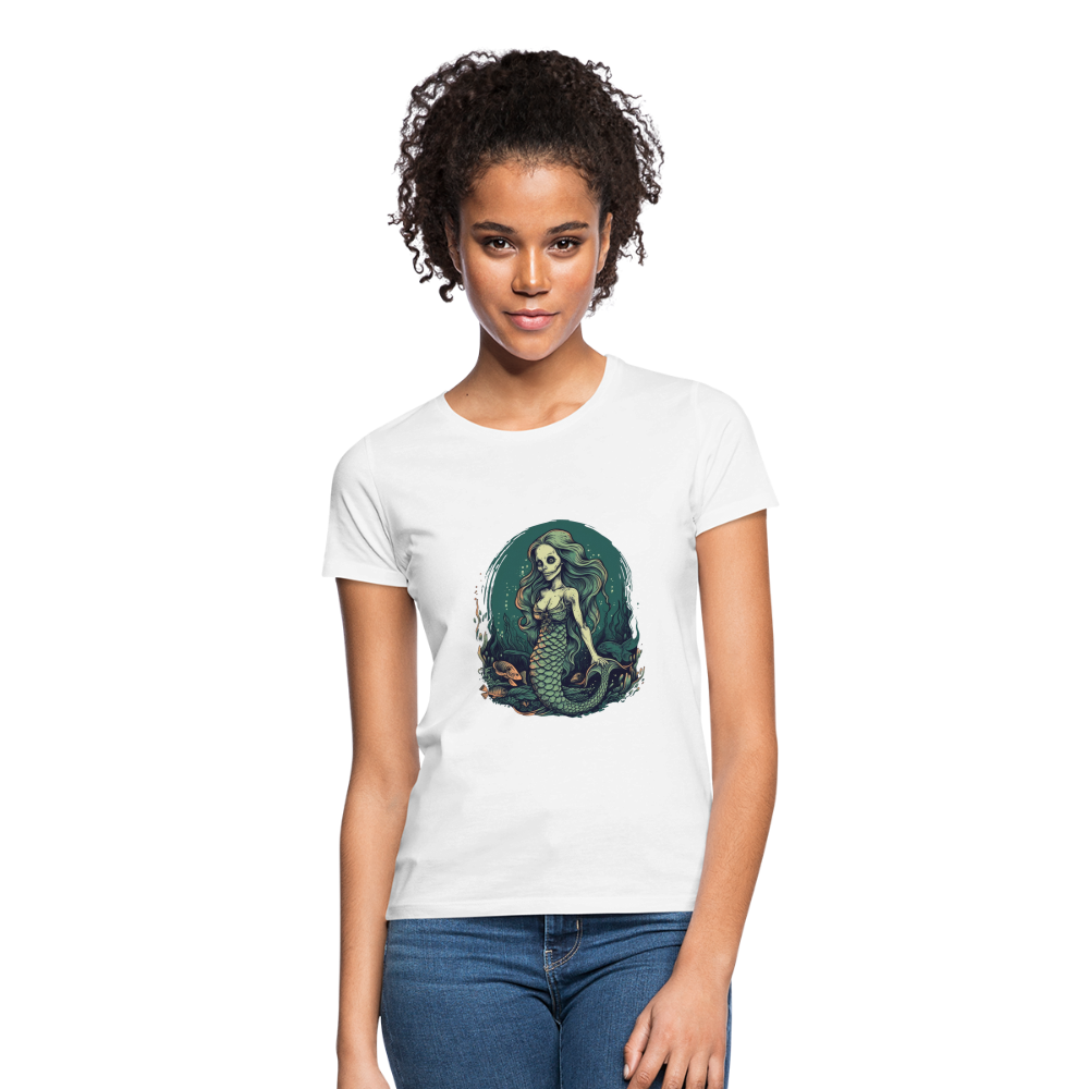 Comic Ghul Zombie Meerjungfrau - Frauen T-Shirt - Weiß