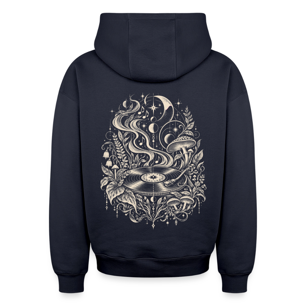 Moonlight Vinyl – Oversized Heavyweight Unisex Hoodie - Navy