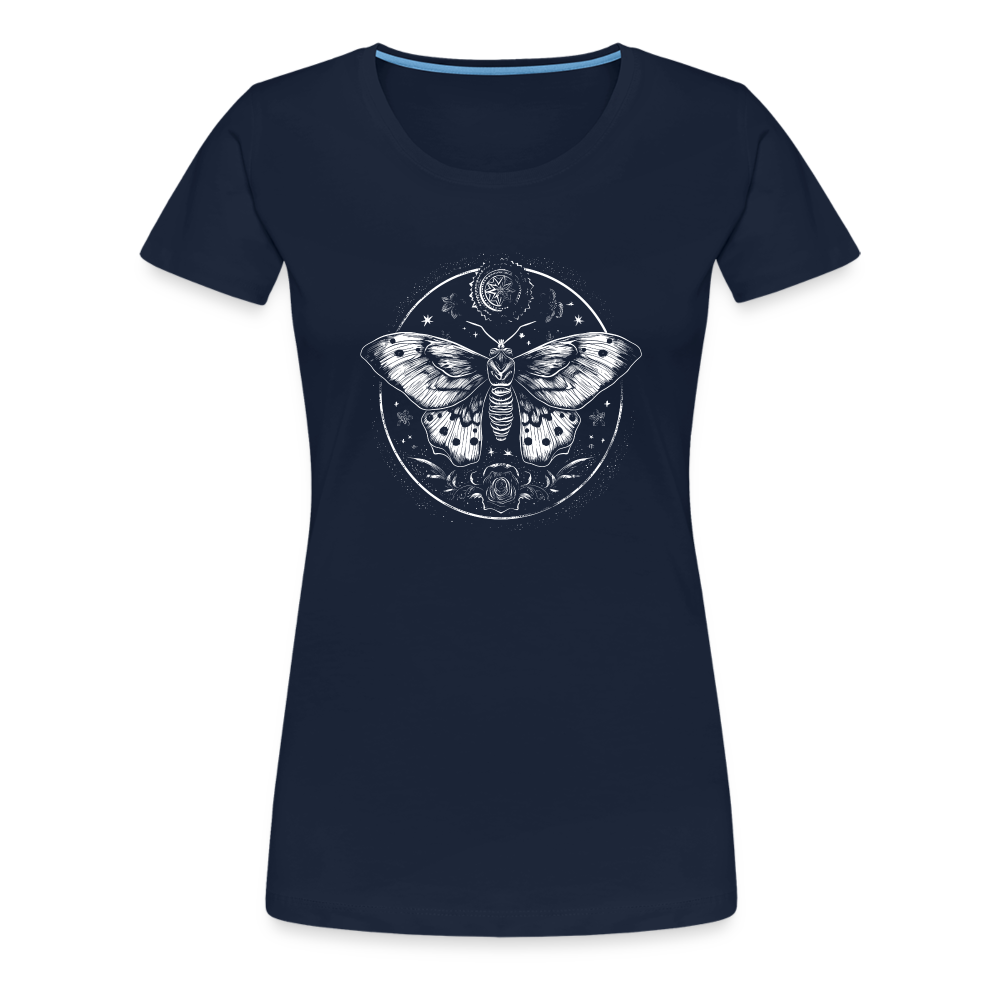 Mystische Motte, Falter mit magischen Details - Women Premium T-Shirt - Navy