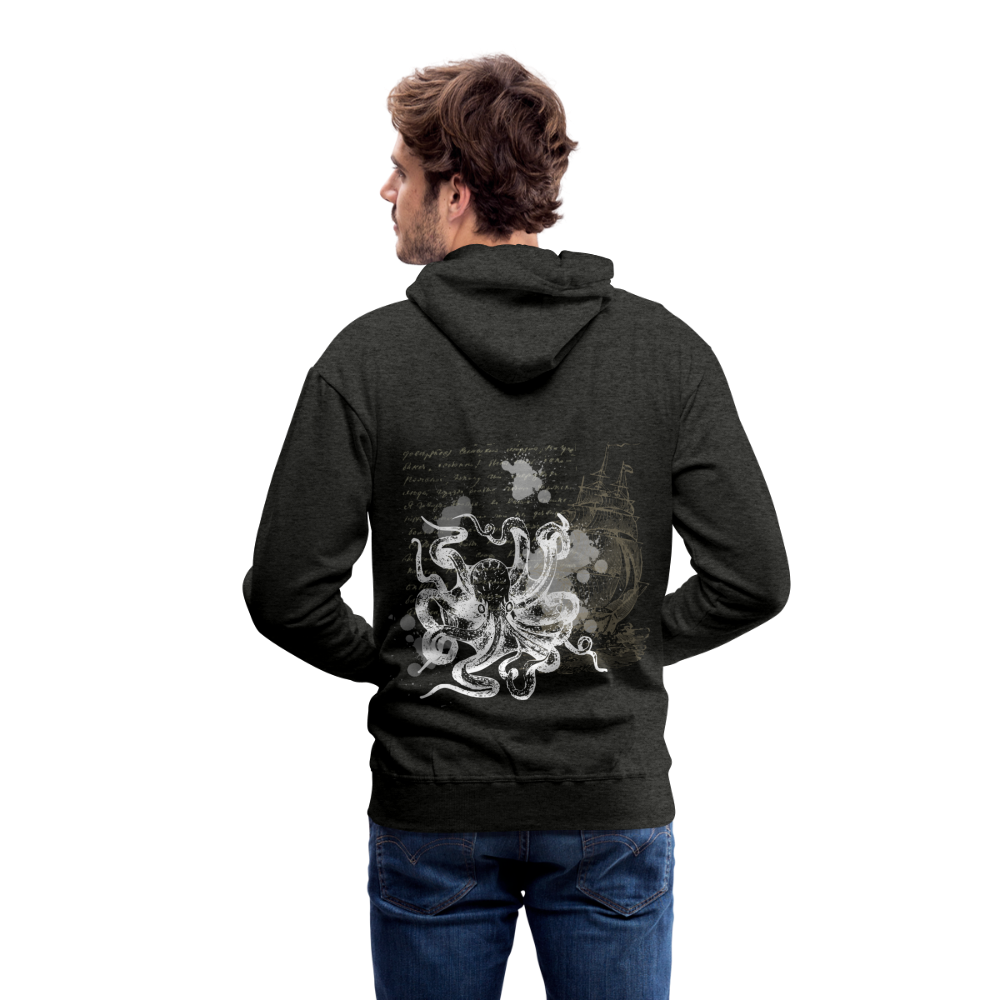 Vintage Steampunk Oktopus Motiv - Männer Premium Hoodie - Anthrazit