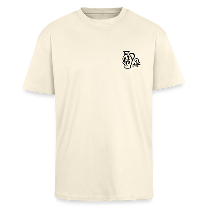 Bembel Ornamente schwarz/weiß - Heavy Oversize T-Shirt - Creme