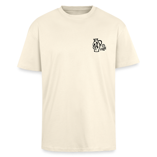 Bembel Ornamente schwarz/weiß - Heavy Oversize T-Shirt - Creme
