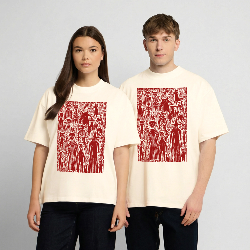 Night Creatures – Oversized Heavyweight Unisex T-Shirt - Creme