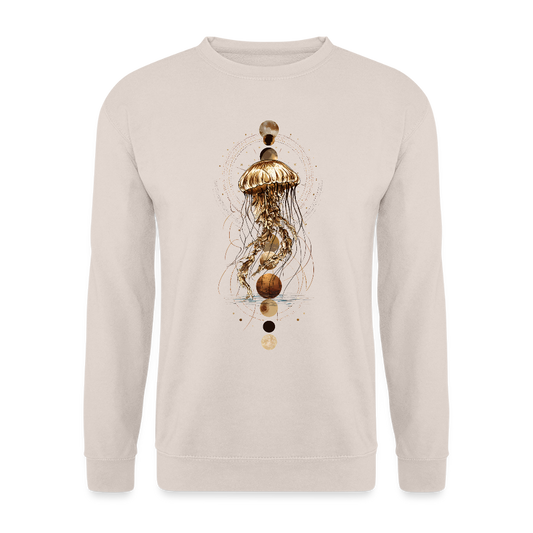 Mystische Qualle mit Mondphasen – Boho Ocean Design - Unisex Pullover - Sand