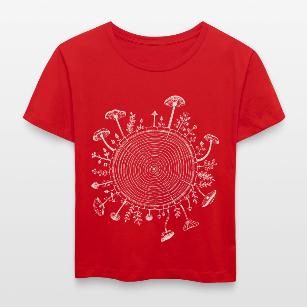 Baumringe & Pilze - Stanley/Stella Relaxed Rundhals Frauen Bio-T-Shirt SERENA - Rot