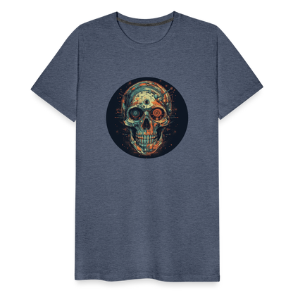 Retro Futuristischer Totenkopf Skull Cyborg- Männer Premium T-Shirt - by Artful Alchemist