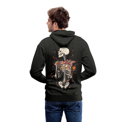 Skelett mit zarten Blumen im Boho Look - Männer Premium Hoodie - by Artful Alchemist