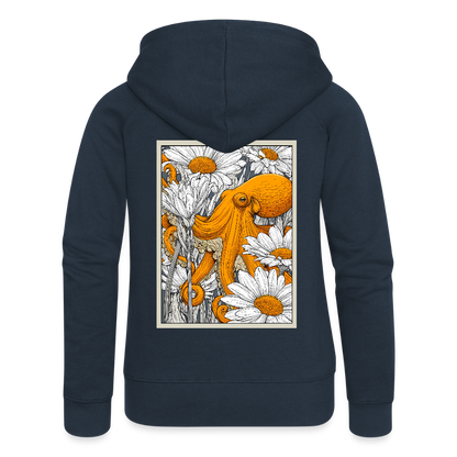 Vintage Oktopus im Blumenmeer - Frauen Premium Kaputzenjacke - by Artful Alchemist