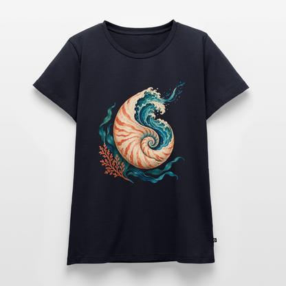 Nautilus Wave – Frauen Premium T-Shirt - Navy