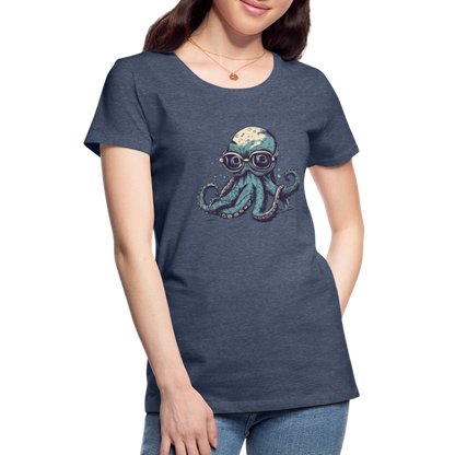 Nerdy Comic Oktopus mit Brille - Frauen Premium T-Shirts - by Artful Alchemist