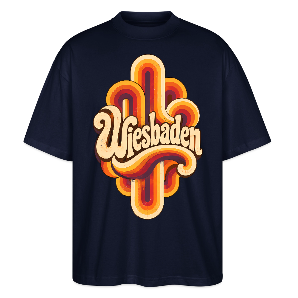Wiesbaden Retro – Oversized Unisex Bio T-Shirt - Navy