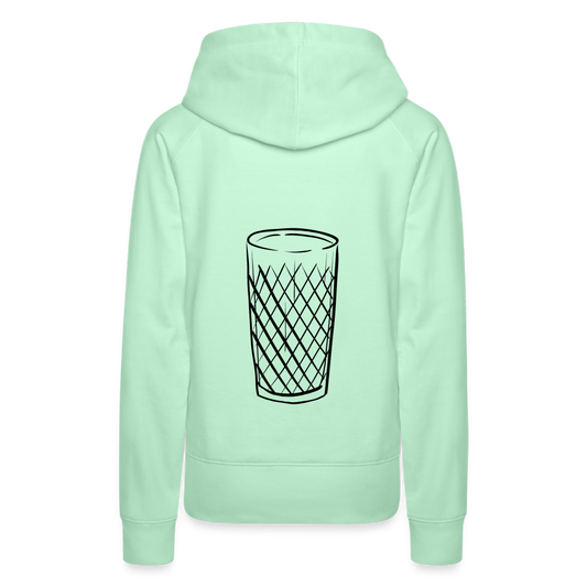 Frankfurter Geripptes - Äpplerglas - Hessisch Mundart - Frauen Premium Hoodie - helles Mintgrün