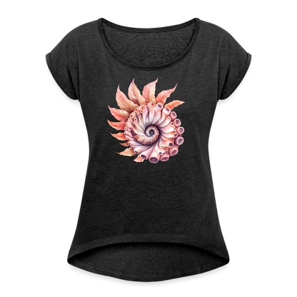 Fedriger Tentakel Nautilus - Goldener Schnitt - Frauen T-Shirt mit gerollten Ärmeln - by Artful Alchemist