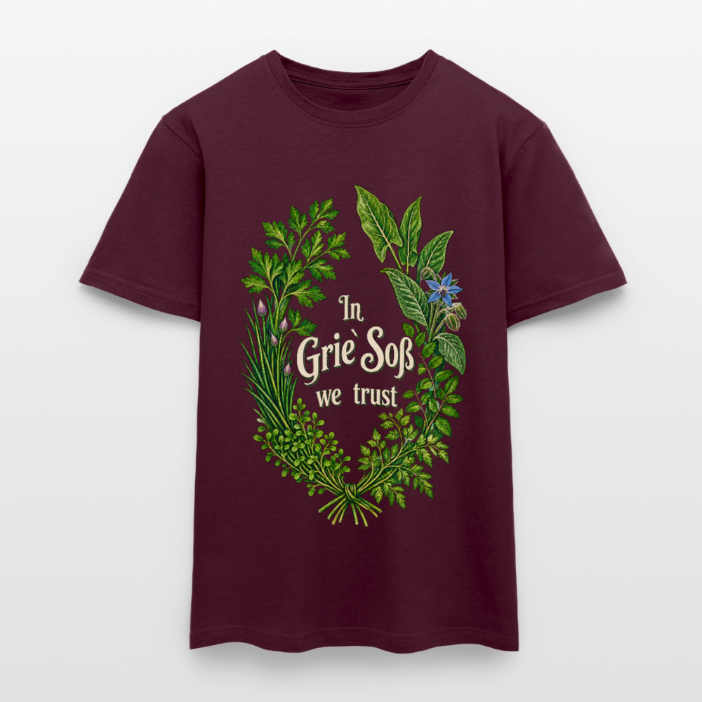 In Grie` Soß we trust - Männer T-Shirt - Ziegelrot
