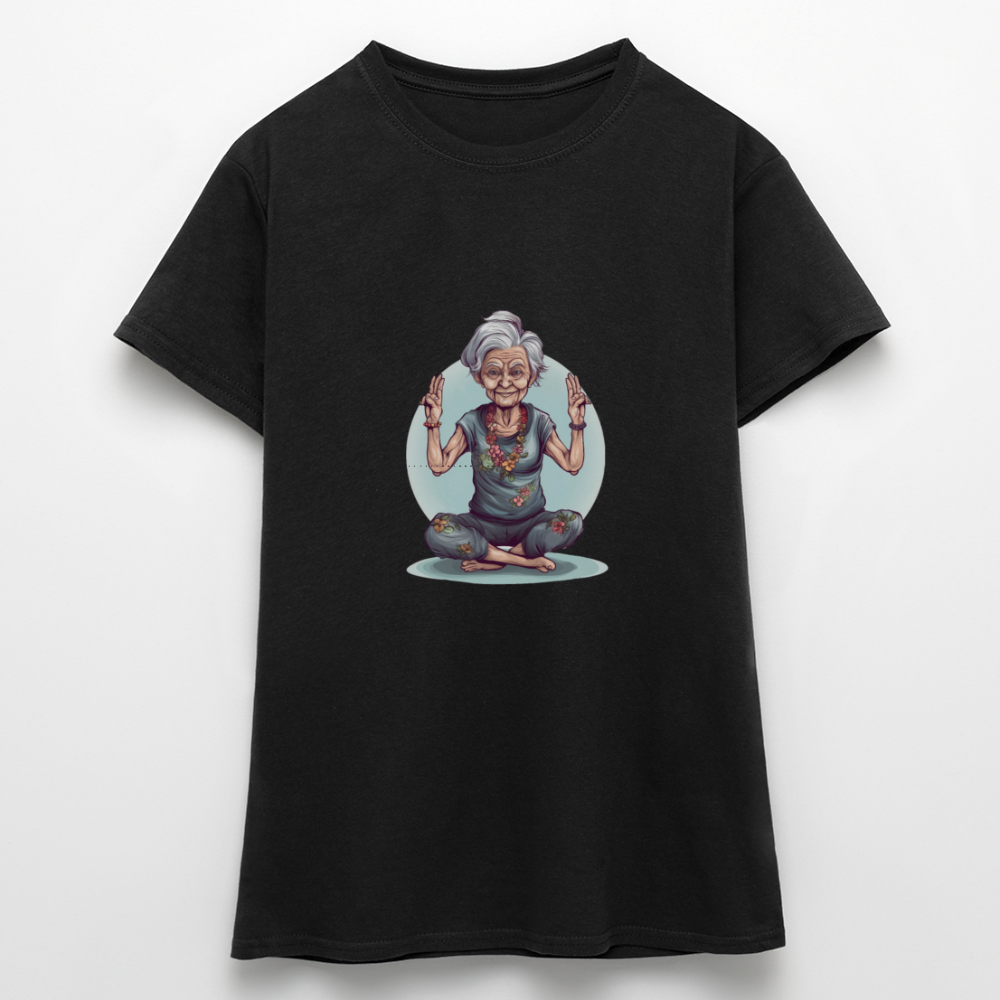 Coole Yoga Oma - Meditation im besten Alter  - Frauen T-Shirt - Schwarz