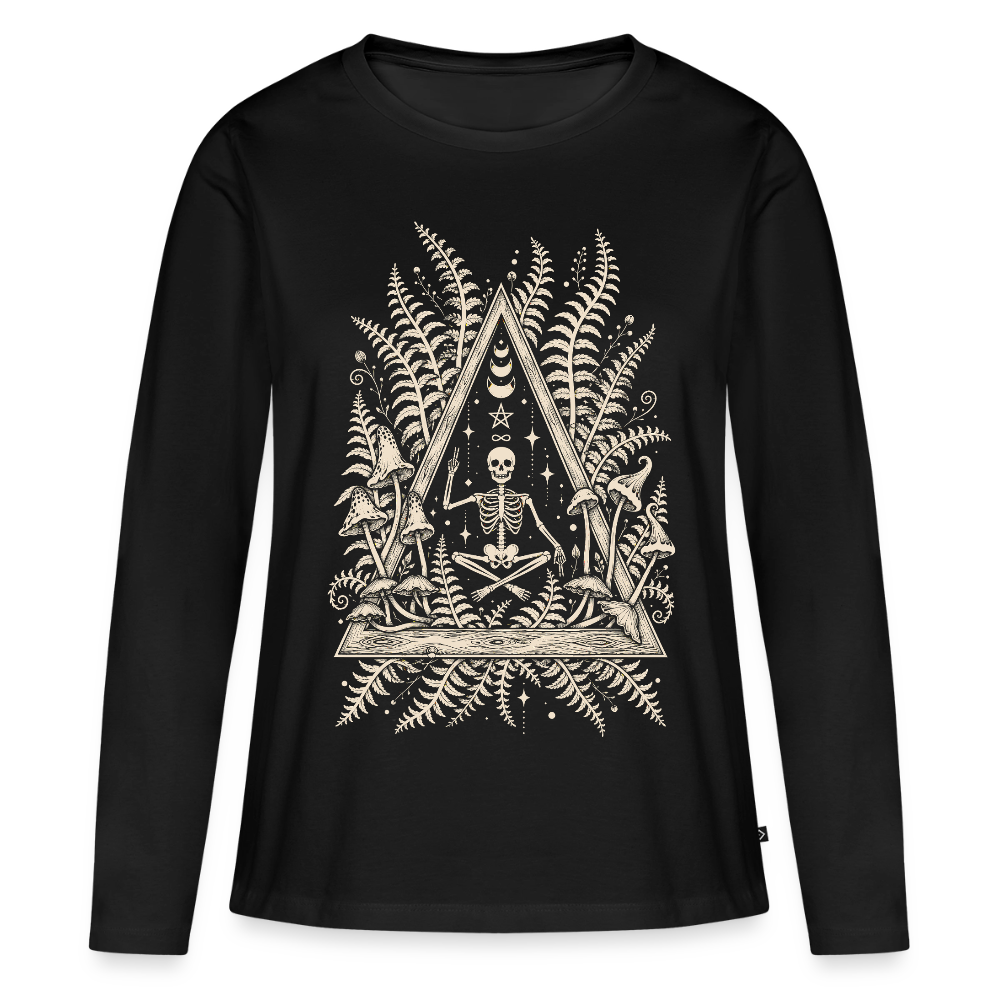 Frauen Premium Langarmshirt - Schwarz