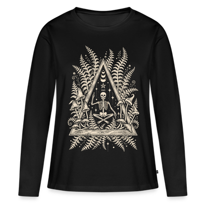 Frauen Premium Langarmshirt - Schwarz